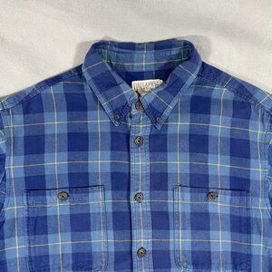 Duluth Trading Shirt Mens Size 2XL Blue Plaid Trim Fit Button Down Flannel